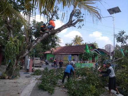 Persiapkan Musim Hujan : FPRB Desa Karangtengah Giatkan Kerja bakti Massal